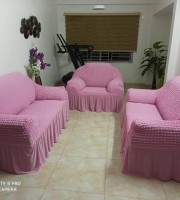 2+2+1 Pink Color Sofa Cover for Your Home!
